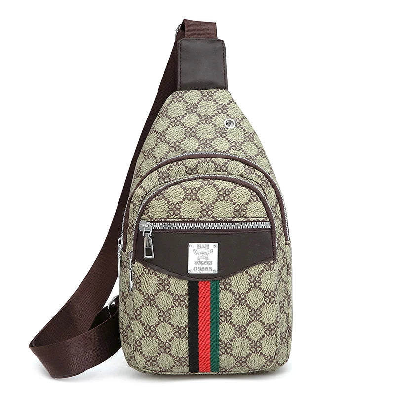 Men's Multifunction Messenger Bag Shoulder Cloth Chest Bags Crossbody Casual  Handbag with Earphone Hole