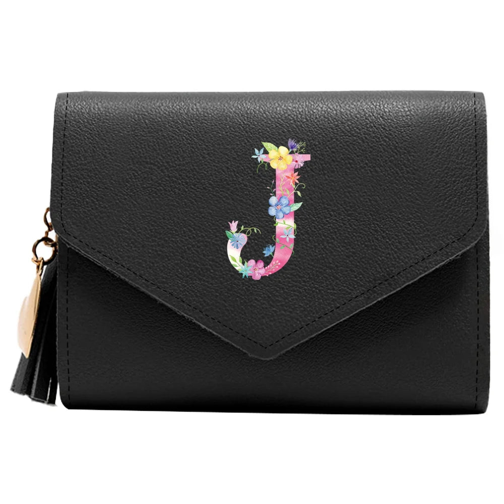 Purse Female Mini Wallet Cute Purse Pink Letter Pattern Slim Wallet RFID Blocking Credit Card Holder Coin Pocket ID Window