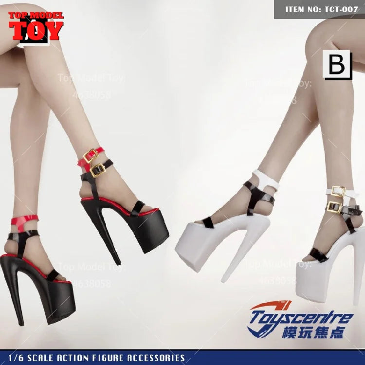 Toyscentre TCT-029 TCT-020 1/6 Female High Heels Boots Hollow Shoes Model TCT-003 4 5 6 7 8 9Fit 12'' Soldier Action Figure Body