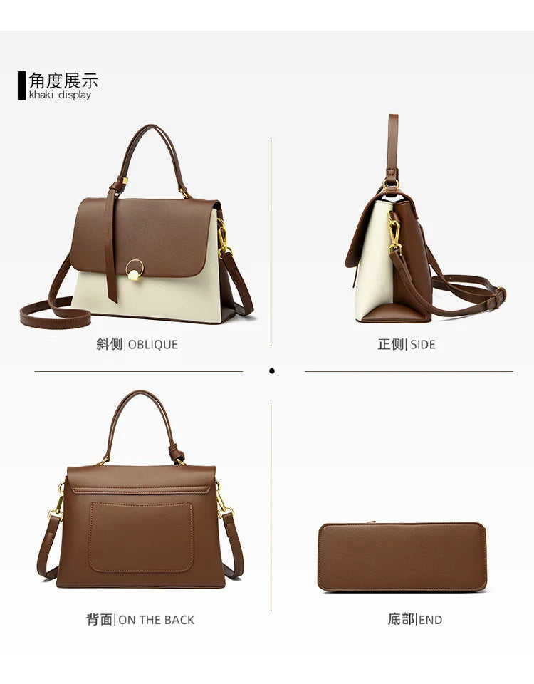 Fashionable Women's Bags, High-End Versatile Casual Bags, Trendy Textured Color-Blocked Handbags, Niche Shoulder and Crossbody Bags, a Great Choice for Gifting to Your Girlfriend
