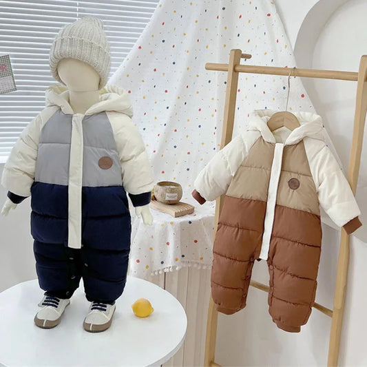 Newborn Baby Winter Romper Set with Fleece Lining Unisex Baby Onesie Set for Boys and Girls Outerwear Baby Wrap