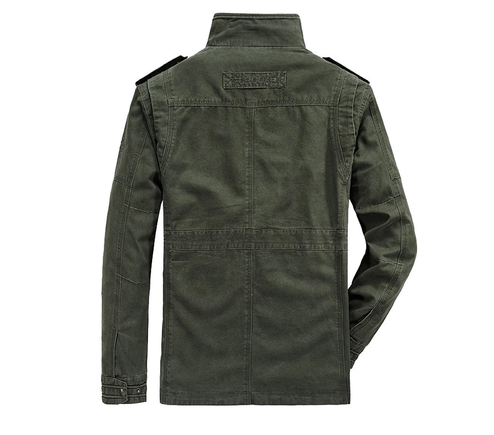 Autumn Men's Military Jacket Casual Man Stand Collar Cotton Business Coats Men Multi-pocket Windbreaker Jackets Clothing 7XL