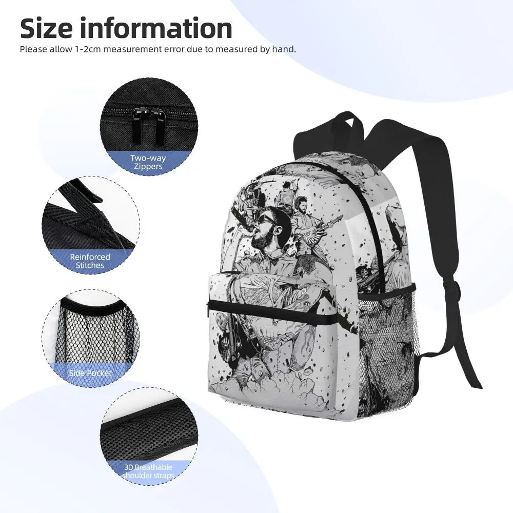 L-Linkin-S P-Park-S Band Student Backpack School Bag Hiking Travel Daypack for Boys Girls Fashion Bookbag Shoulder Bags
