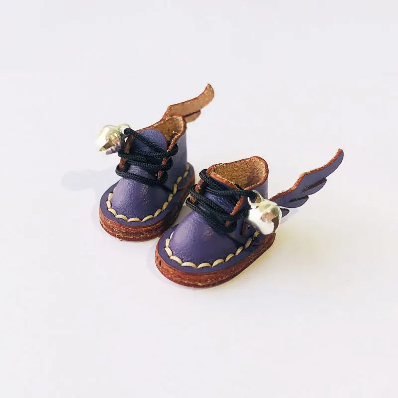 OB11 Doll Shoes Fashion Cowhide Boots Shoes for GSC, YMY, Obitsu 11, 1/12bjd Doll Accessories