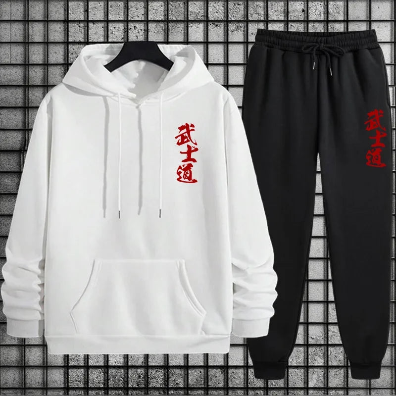 2026 New Arrival Men's Sportswear Hoodie + Pants Urban Casual Sport Jogging Suit Autumn Winter Male Fashion Sweatshirt Tracksuit BAZAARHUBO