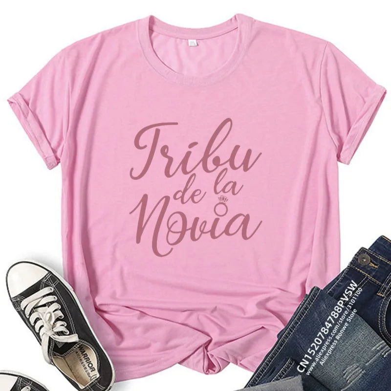 Bachelorette Party T Shirt Bride Tribe Hen Party La Novia Wedding Gift Shirt