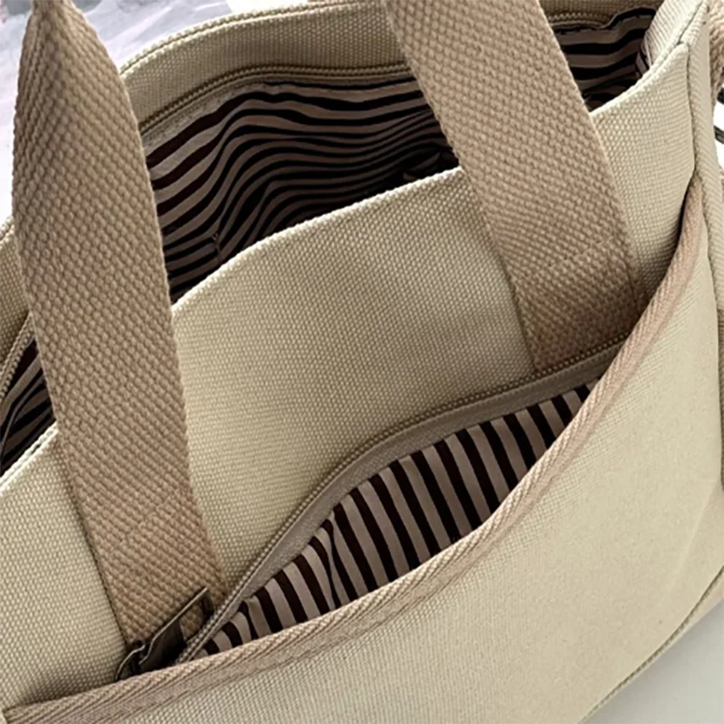 Women's Bag Multiple Pockets Shoulder Bag Large Capacity Canvas Tote Handbag For Women Daily Commuting Shopping Bag