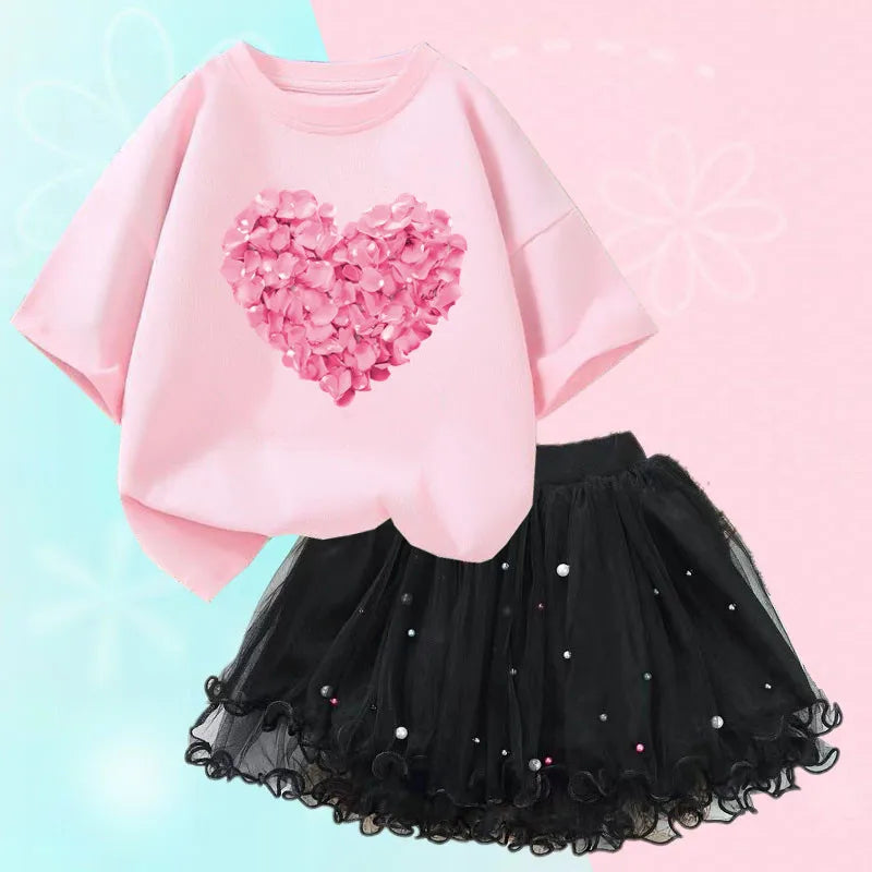 Dresses For Girl Summer Fashion Wear Outfit Kids T-Shirt Suit Unicorn Party Baby Costumes For Children Tulle Tutu Skirt Clothing