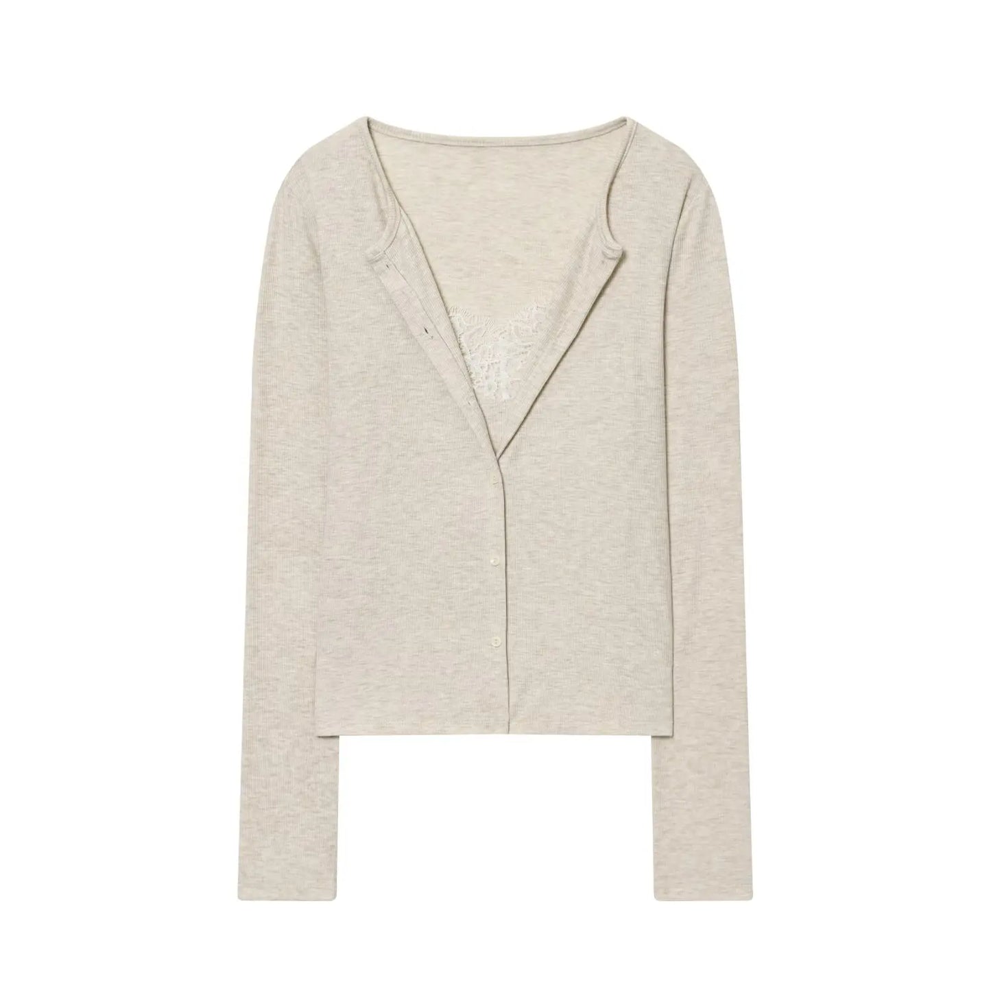 MUJER Lace Cropped Jacket Women Tops Vintage Knit Demi-season Jackets for Women Button up Women's Coats Office Knitted Cardigan
