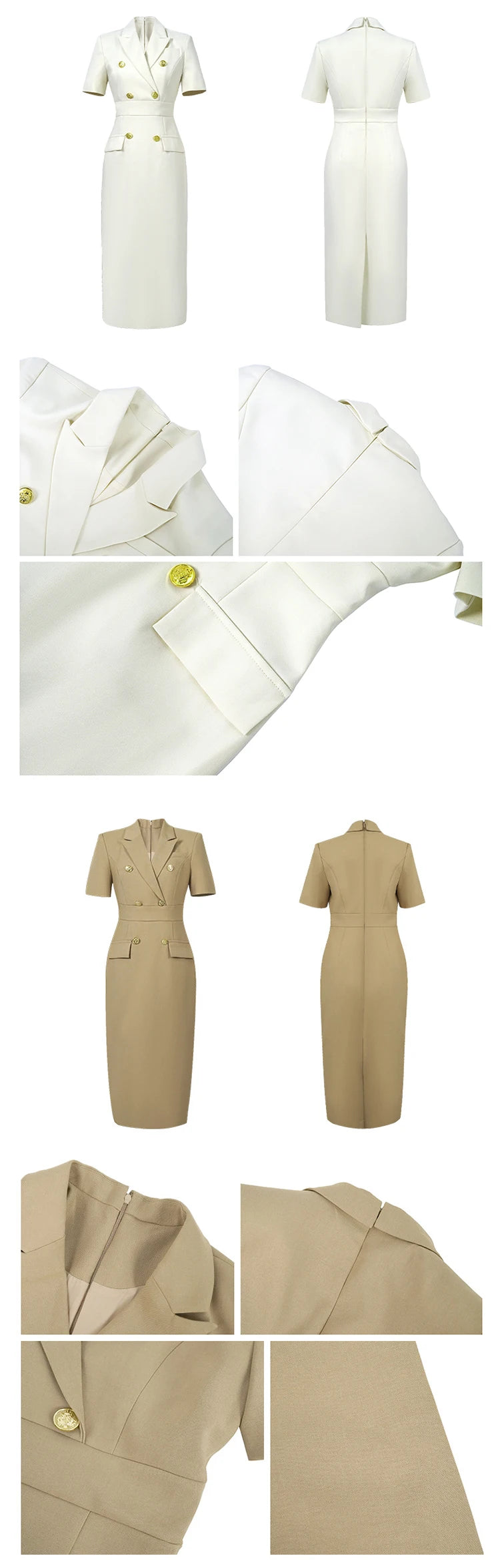 Elegant Office Lady Classic Business Formal Pencil Dress Women Clothes Blazer Commute Short Sleeve High Waist Slim Midi Vestidos