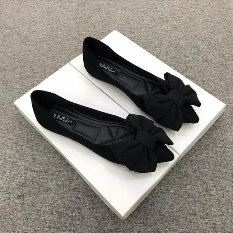 New Spring and Autumn Style Fashionable Comfortable and Versatile Women Shoes Casual Simple Wear-resistant Flat Bottom Bow Shoes