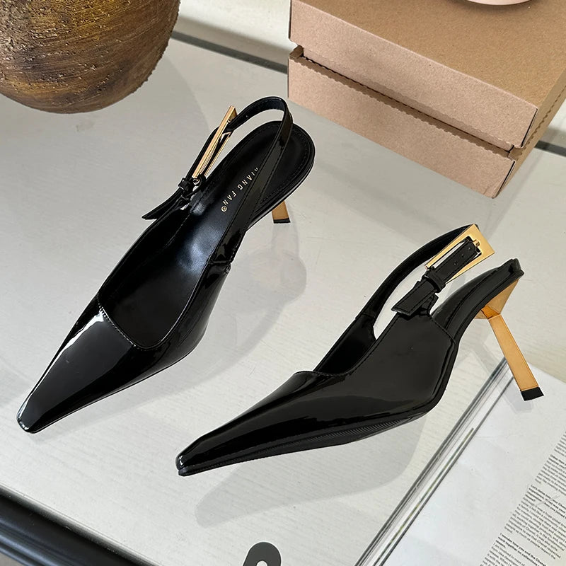 Women Shoes Pumps Sandals Spring Fashion Pointed Toe Slingbacks Female Footwear Summer Ladies Shallow Shoes High Heels