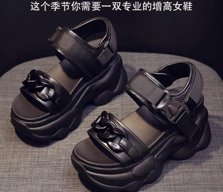 High Heels Sandals Women Shoes New Summer Wedges Height Increasing 11cm Ladies Sandal Platform Chunky Shoes Sandalias Mujer