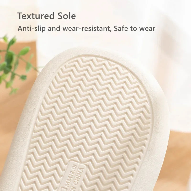 Couples Home Linen Slippers Women Indoor Soft Comfortable Bedroom Slides Men Leisure Non Slip House Shoes Platform Cotton Flats