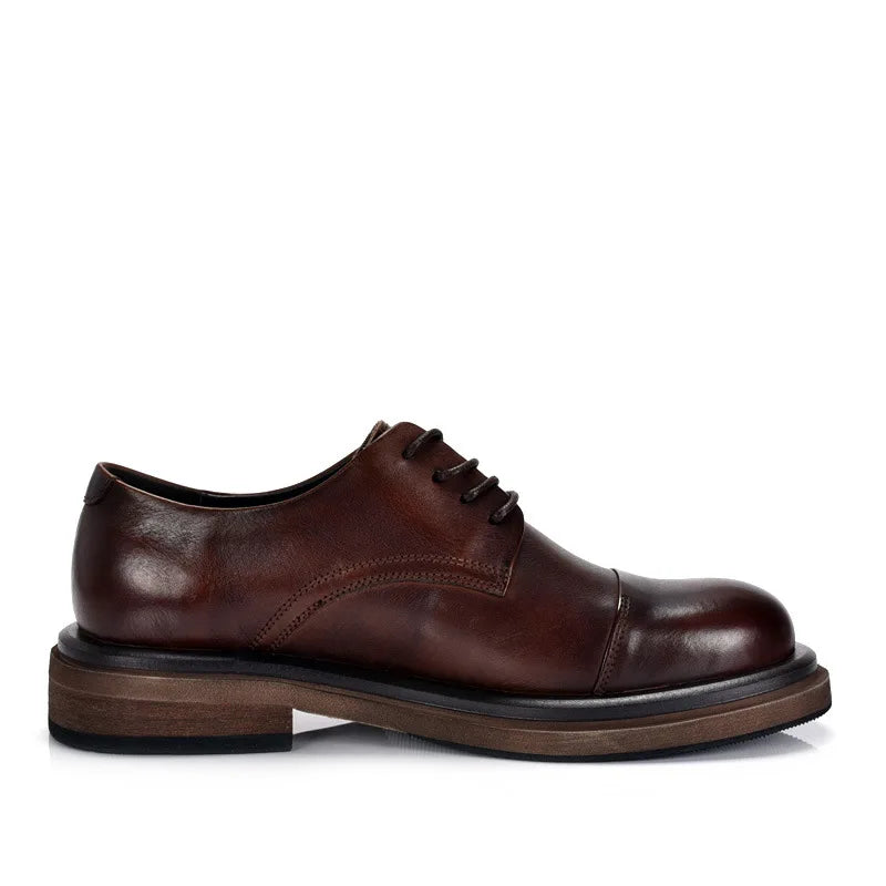 Italian Luxury Mens Shoes Solid Color Genuine Leather Flat Oxford Casual Business Social Shoe Male Sneakers Black Brown