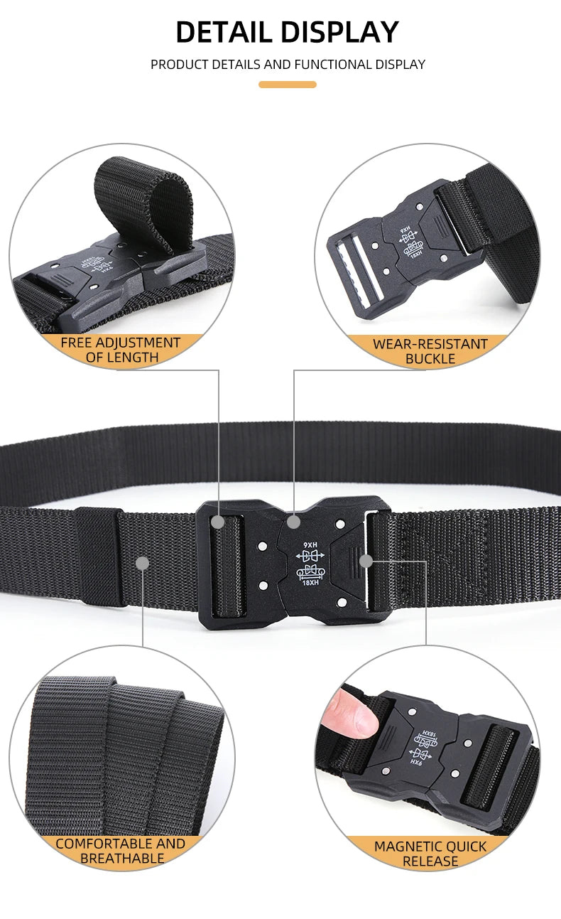 Plastics Tactical Belt Quick Release Outdoor Belt Soft Real Nylon Sports Accessories Men And Women Black Belt BAZAARHUBO