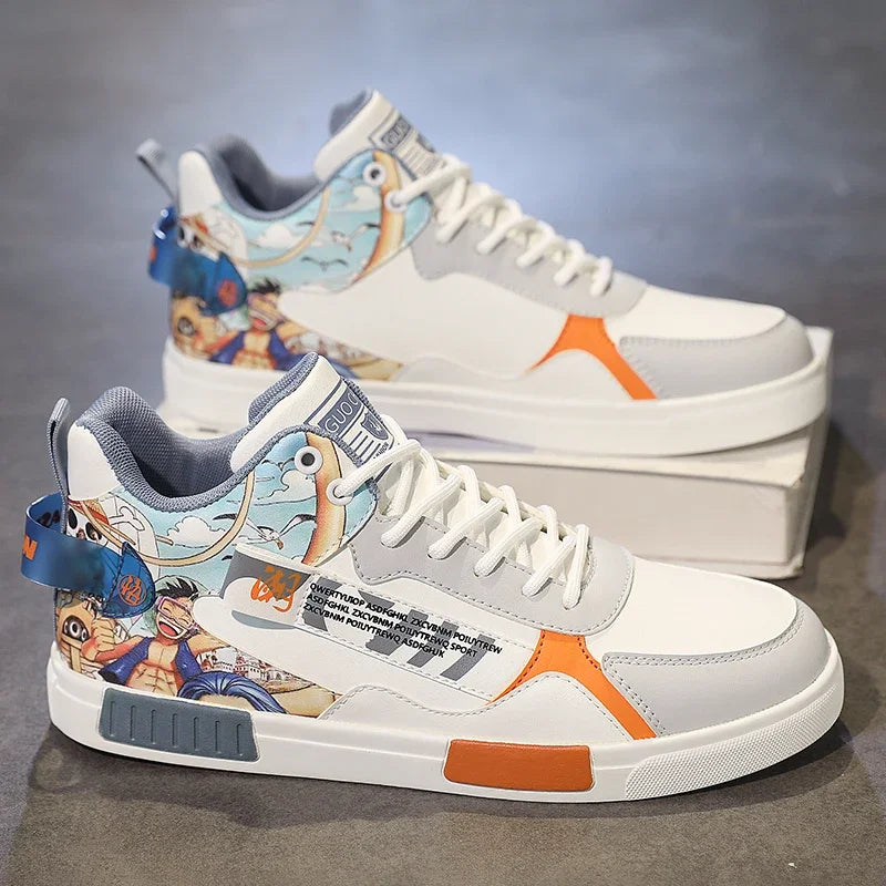 Men Running Shoes High Top Anime Shoes Comfortable Casual Sneakers Men Skateboard Big Size Tenis Masculino Footwear Male