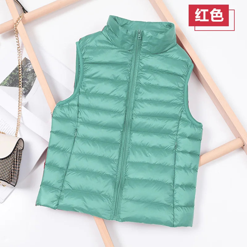 Ultralight Down Vest Women 2026 New Sleeveless Jacket Female White Duck Down Waistcoat Female Warm Puffer Jacket Outwear M-8XL
