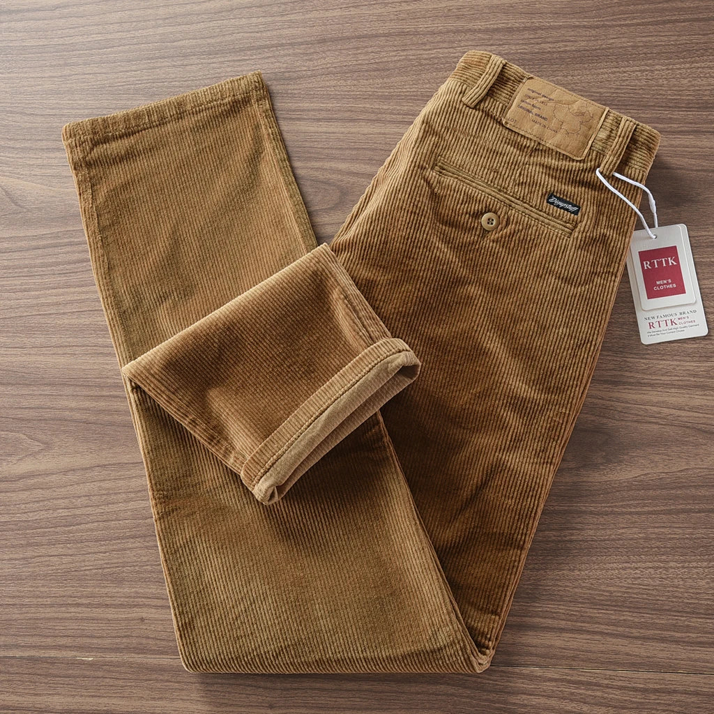 Autumn and Winter New American Retro Heavyweight Solid Color Corduroy Cargo Pants Fashion Straight Cotton Washed Casual Trousers