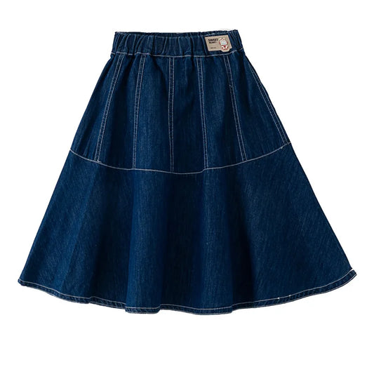 Fashion Girl Skirt Jeans Denim Skirt Mid Length A Line Teenager Girls Clothes Kids Children School Outfit Casual Plus Size