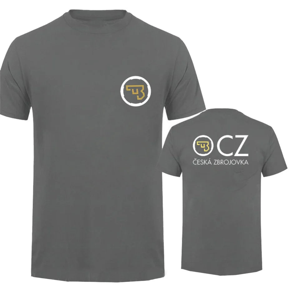 CZ Ceska Zbrojovka Czech Firearms T Shirt Men Tops Summer Short Sleeve T-shirt Cotton Tshirt Men's clothing
