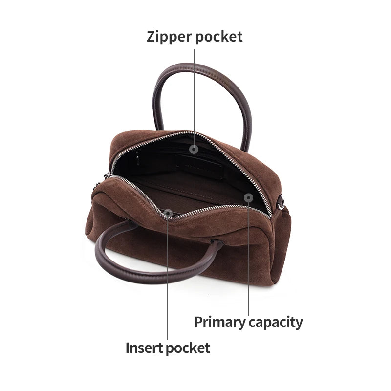 LA FESTIN Original Handbags New Suede Bag Commuter Women's Bag Luxury Shoulder Crossbody Bag Boston Bag Handheld Bag