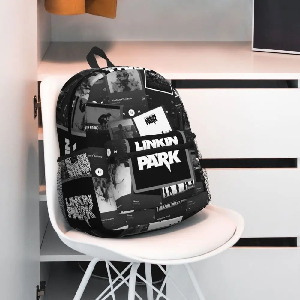 L-Linkin-S P-Park-S Band Student Backpack School Bag Hiking Travel Daypack for Boys Girls Fashion Bookbag Shoulder Bags