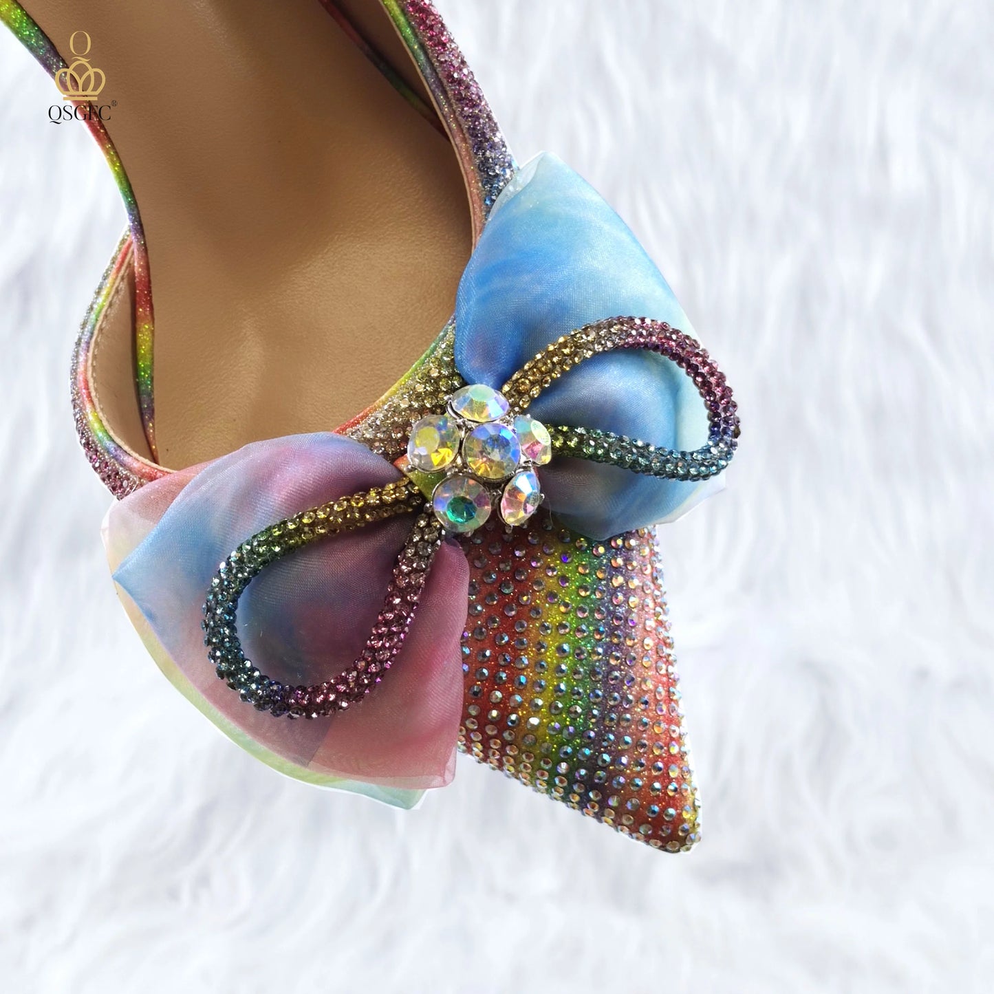 Rhinestone High Heels & Matching Bag Set | Women's Party Pumps