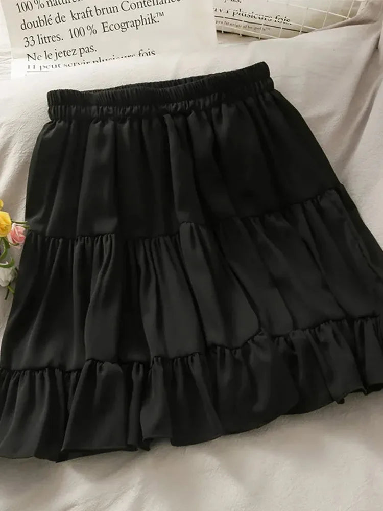 Women's High Waist Pleated Mini Skirt, Korean Fashion, Casual, Short, Black, White, A Line, Sexy, Alt Clothes, Female, Summer