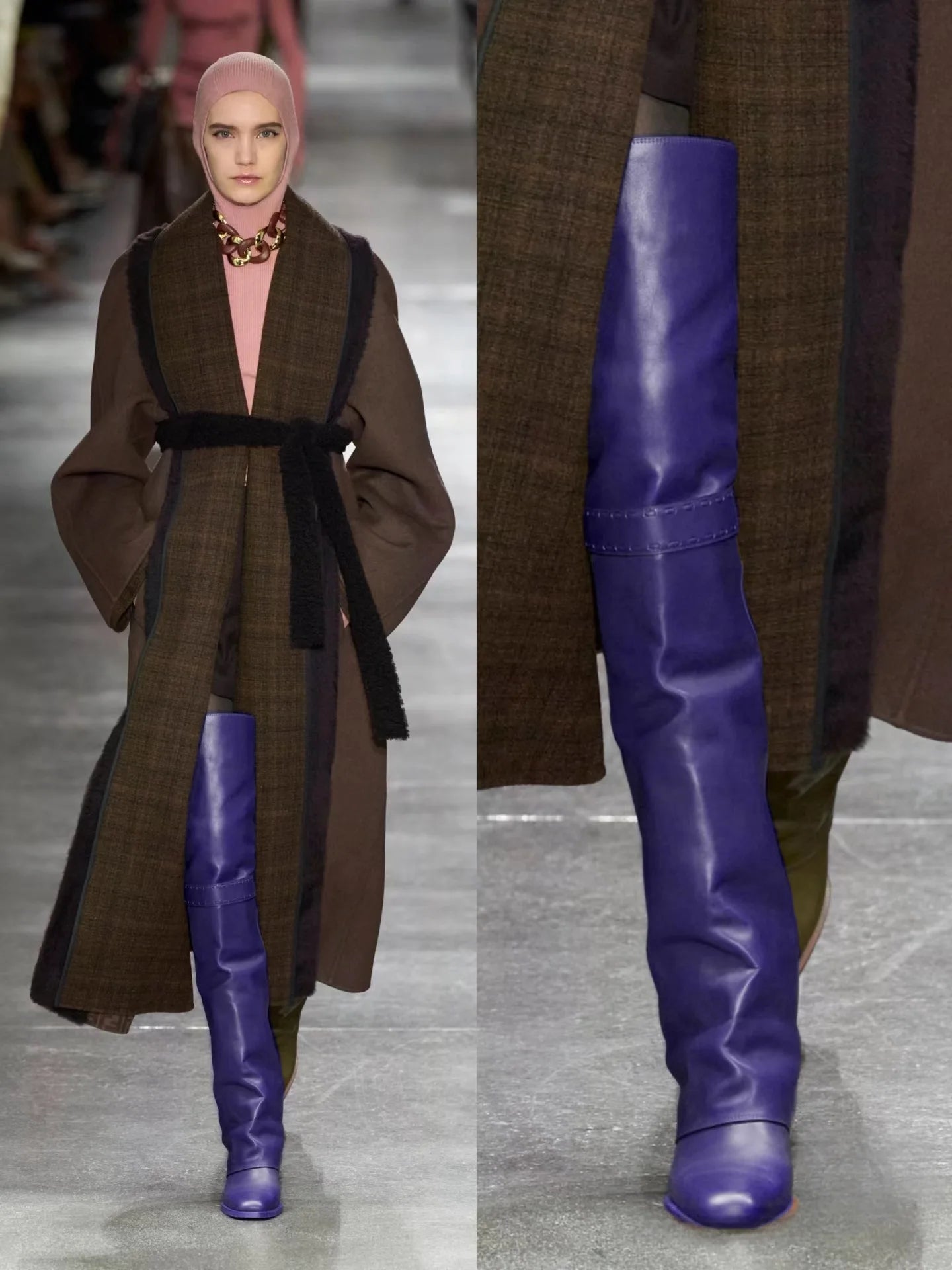 Elegant Temperament of European and American Women, Thick High Heels, Skirt Hem, Knee High Boots, Oversized Retro Knight Boots