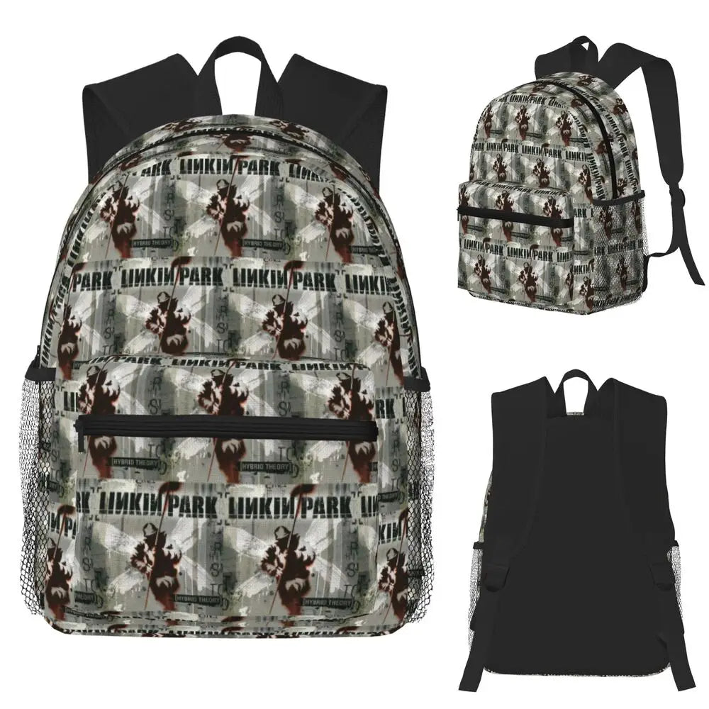 L-Linkin-S P-Park-S Band Student Backpack School Bag Hiking Travel Daypack for Boys Girls Fashion Bookbag Shoulder Bags