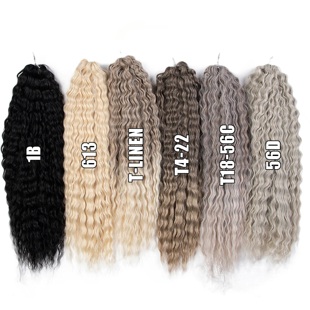 Ariel Curl Hair Water Wave Twist Crochet Hair Synthetic Braid Hair Ombre Blonde Pink 24 Inch Deep Wave Braiding Hair Extension