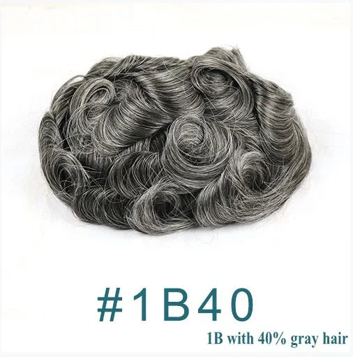 80%Density Natural Hairline 0.02mm Ultra Thin Skin Invisible Mens Toupee Brown Blonde Grey Human Hair Capillary Prosthesi System