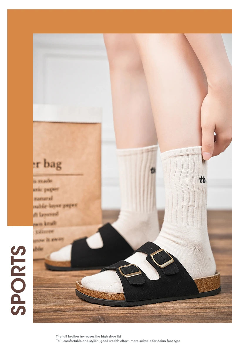 Brand Men Women Sandals Summer Designer Couple Cork Clogs Sandals Luxury Classic Unisex Mules Beach Slide With Adjustable Buckle