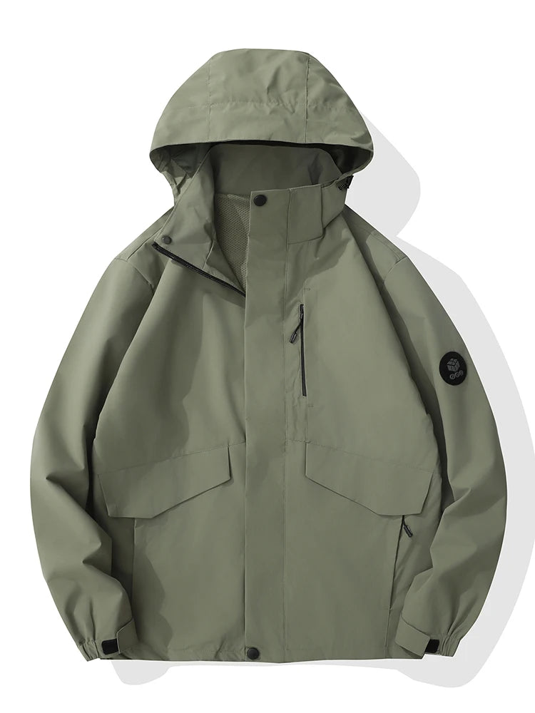 2026 New Men's Jackets Detachable Hood Windbreaker Windproof Outdoor Coats With Breathable Inner Layer 5 Colors