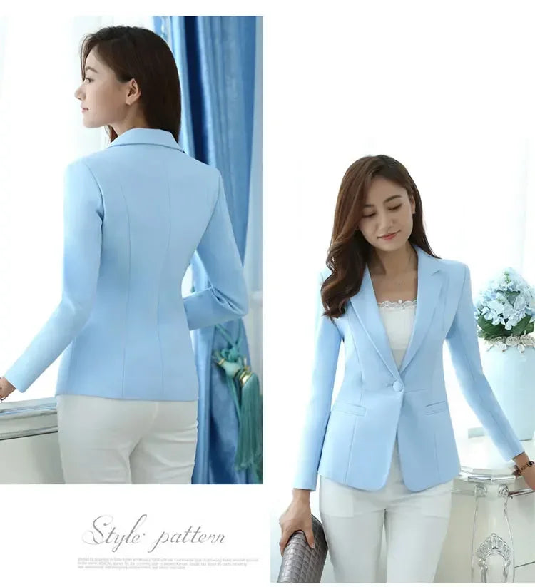 Women Blazer Office Ladies Elegant Outwear Long Sleeve Work Wear Classy Female Pink Suit African Autumn Fashion 2024 New 5XL