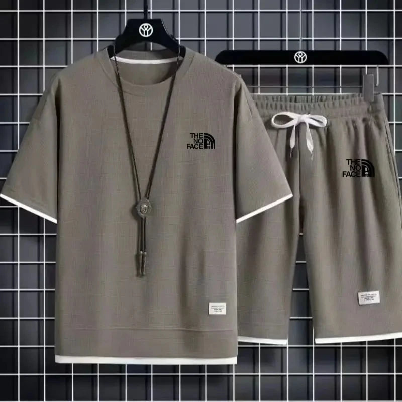 Summer Men's Set Fashionable Sportswear Men's Short Sleeved T-Shirt  Sports Shorts Set Men's Casual Men's Clothing Men's Jogging