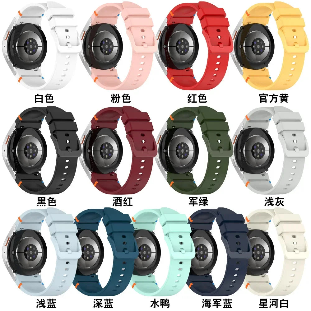 Silicone Strap for Samsung Galaxy Watch 7 6 5 4 44mm 40mm Original No Gaps Sports Band Accessories for 6/4 Classic 47mm 46mm43mm