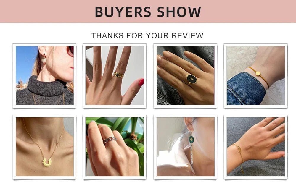 YACHAN 18K Gold Plated Glossy Chunky Stainless Steel Rings for Women Chic Colorful Crystal Statement Jewelry
