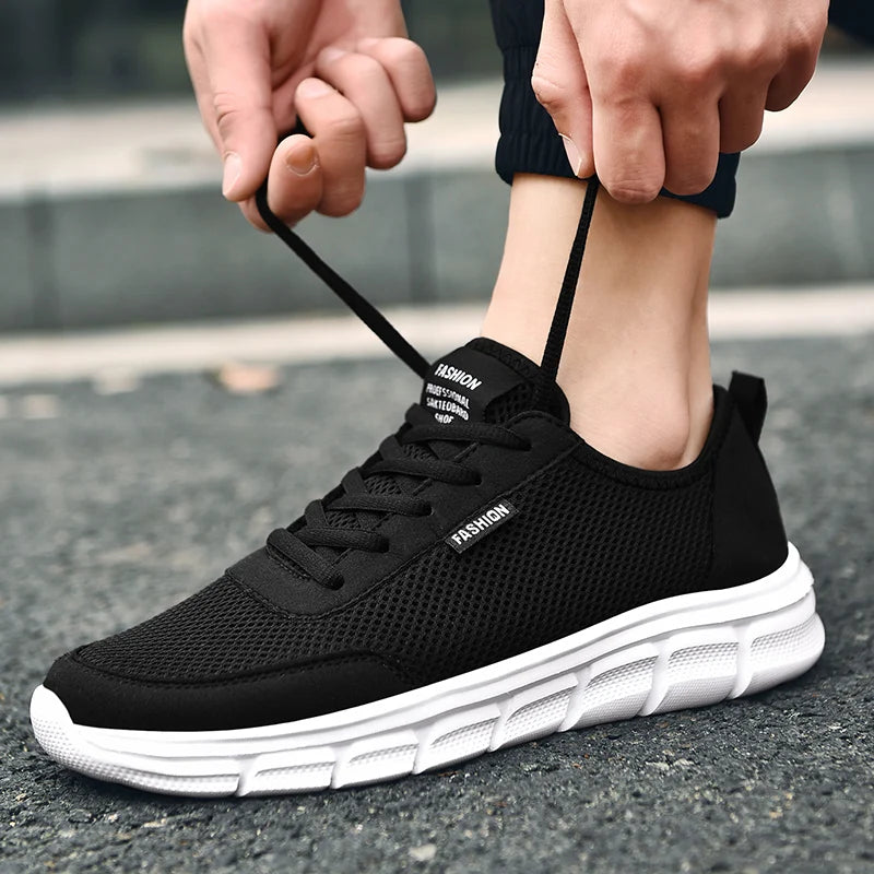 MAEDEF New Sneakers Men's Breathable Mesh Lightweight Casual Walking Man Shoes Big Size 39-48 Comfortable Black Sneakers for Men