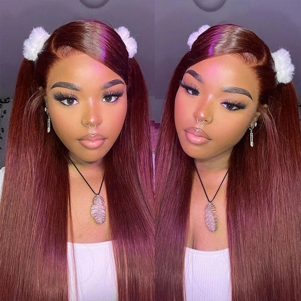 Straight Ombre Burgundy Bundles 1 3 4 Pcs/Lot 99J Dark Wine Red Brazilian Unprocessed Raw Human Hair Weave Extensions For Women