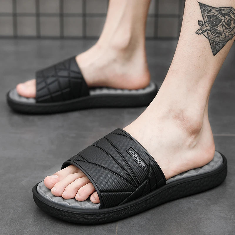 Summer Men Big Size Indoor EVA Massage Slippers Men's Slides House Room Home Shoes Soft Slipers Chausson Homme Pantoufle 48 49