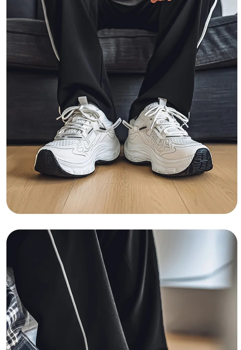 Professional Running Shoes Unisex Thick Bottom Sport Shoes Men Women Luxury Brand Walking Jogging Shoe Couples Yellow Sneakers