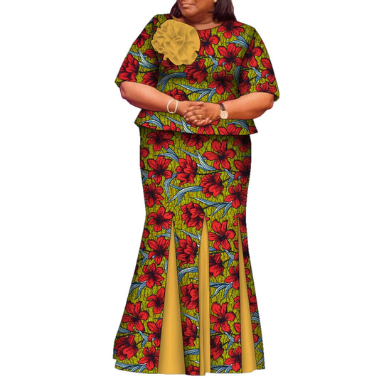 African Skirts and Top Sets for Women Party Ankara Fashion African Print Clothes Dashiki Outfits Lady Evening Gowns WY2143