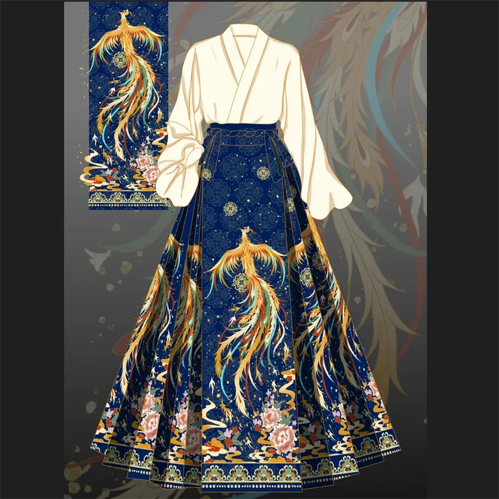 Skirts for Women Original Hanfu Phoenix new Chinese Horse-face Skirt Toast Suit Classical Chinese Style  Women's Clothing Sales