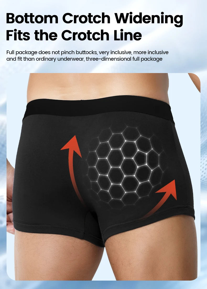 Men's underwear wholesale, European and American cross-border ice silk English size four-corner pants, large size underpants