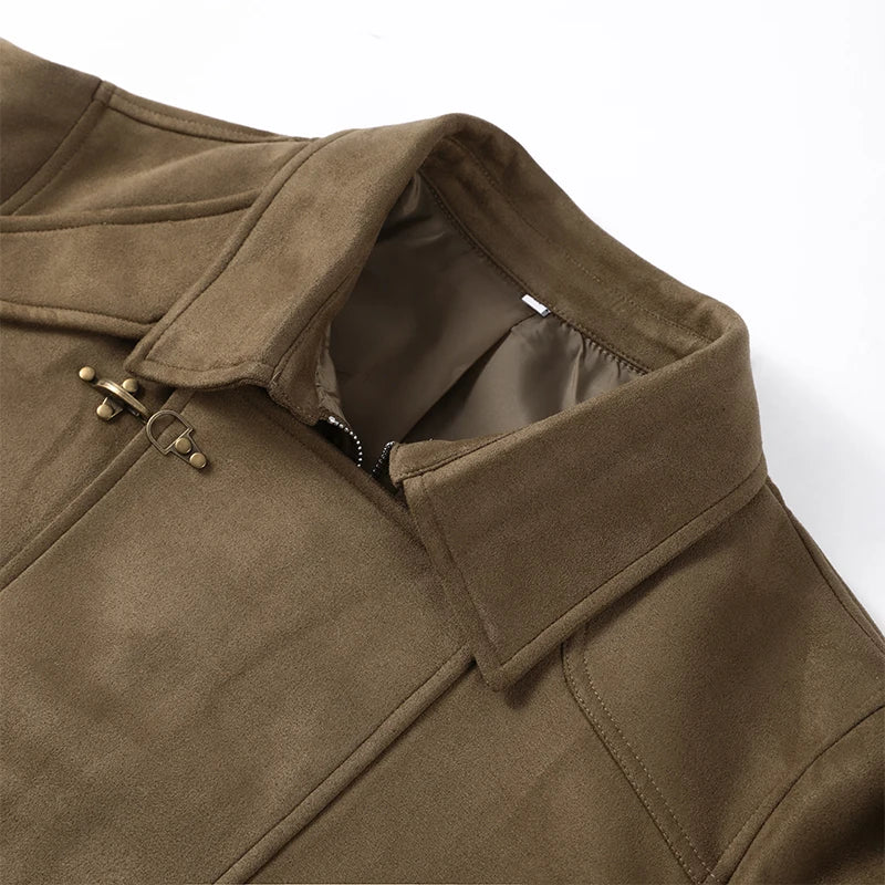Elegant Metal Button Gender's Coat Fashion Slim Lapel Asymmetry Full Sleeves Couple Short Coat 2026 Spring Chic Streetwear