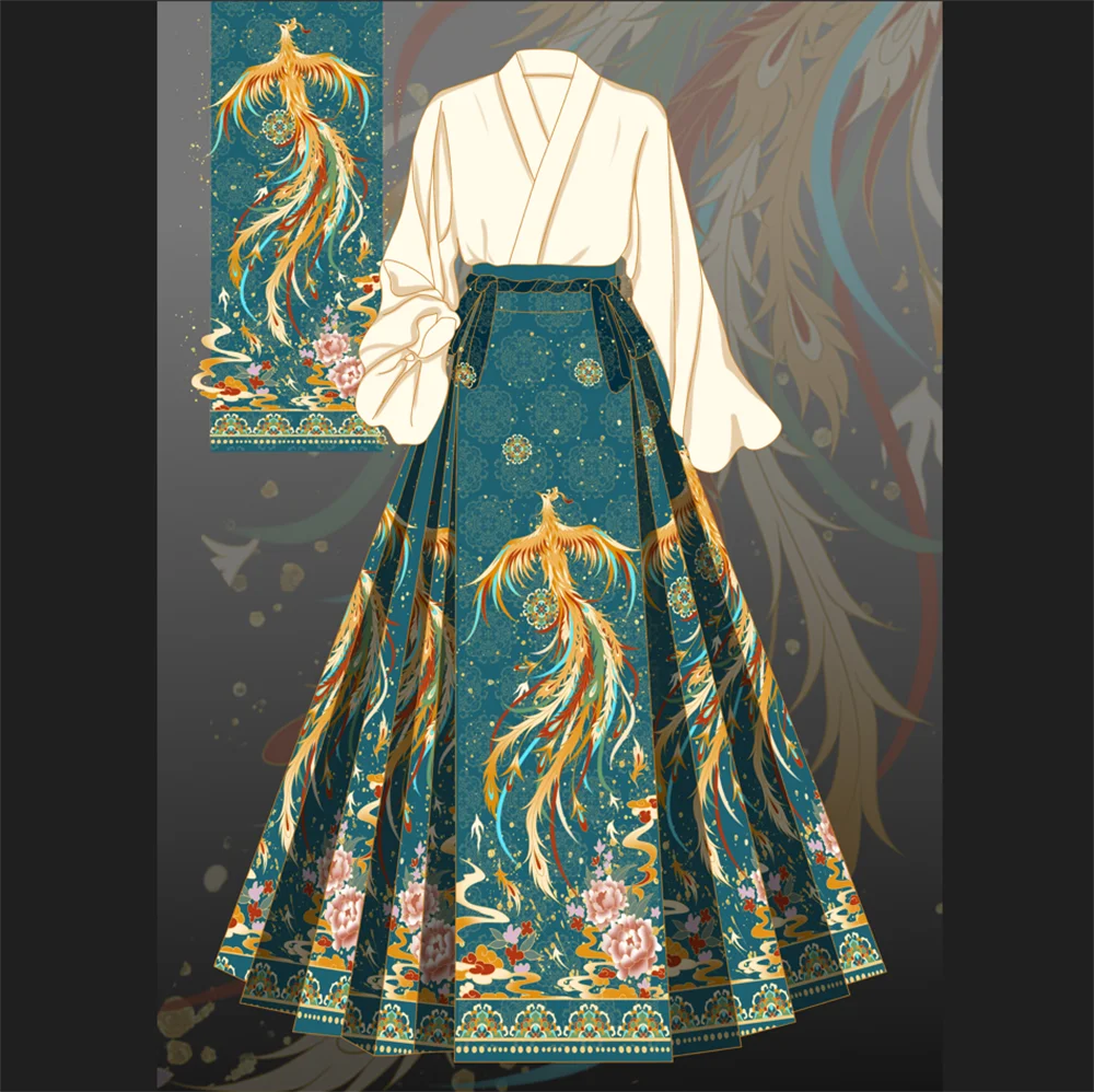 Skirts for Women Original Hanfu Phoenix new Chinese Horse-face Skirt Toast Suit Classical Chinese Style  Women's Clothing Sales