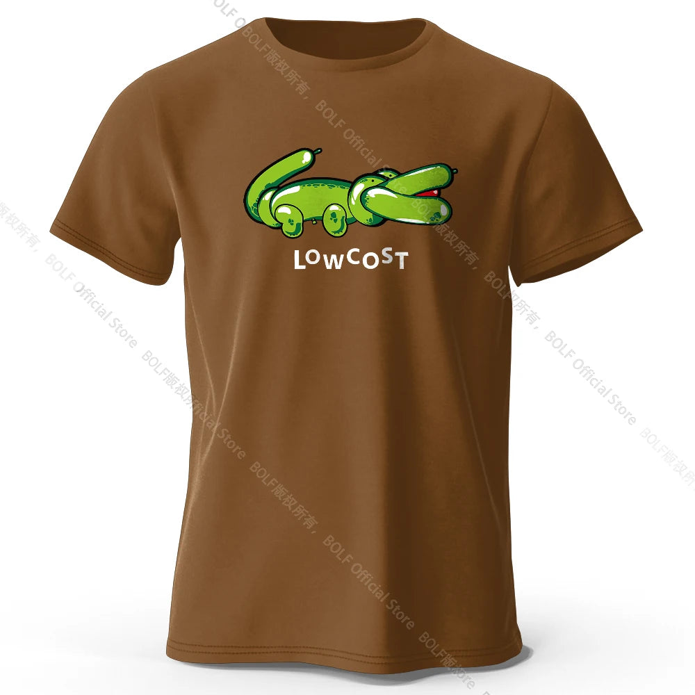 Men's Joke The Lowcost Printed T-Shirt 100% Cotton Oversized Funny Graphic Tees for Women Summer Tops Casual Streetwear