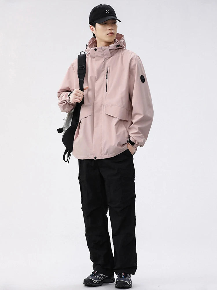 2026 New Men's Jackets Detachable Hood Windbreaker Windproof Outdoor Coats With Breathable Inner Layer 5 Colors